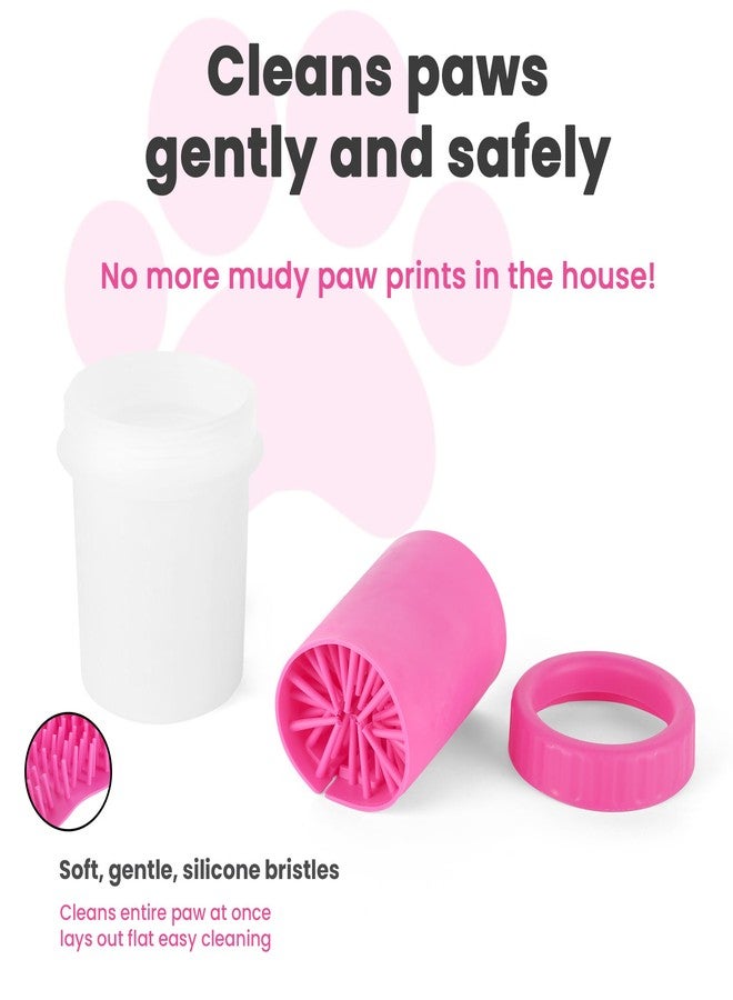 Voila Dog Paw Cleaner Cup, Portable & Easy-to-Use Pet Paw Washer for Dogs & Cats, Gentle Silicone Bristles for Safe Cleaning, Ideal for Small, Medium & Large Breeds, (Pack of 2) Pink - Image 4